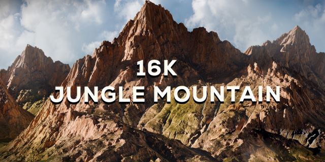 Blender/OBJ高山3D模型资产 16K Jungle Mountain