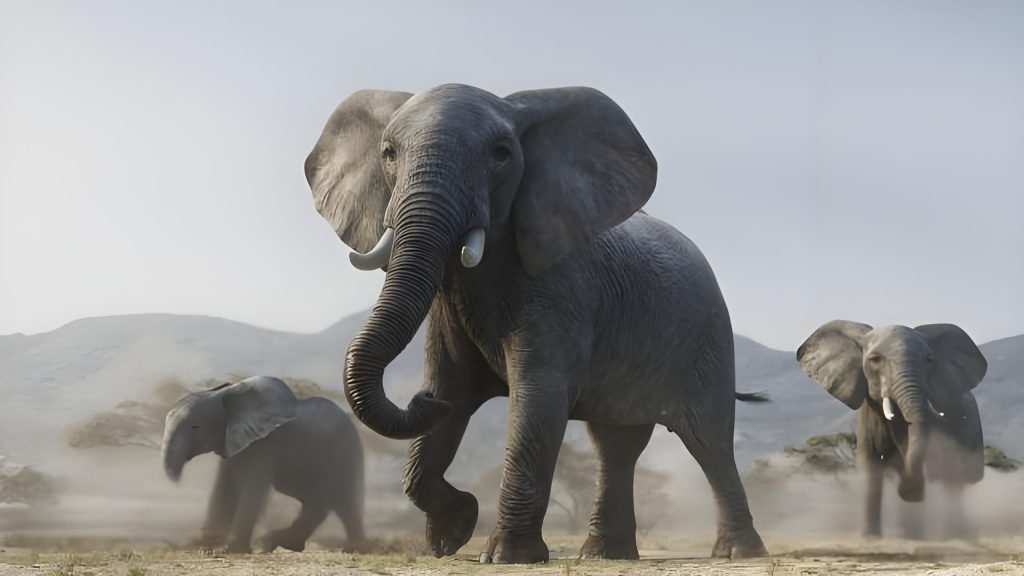 非洲大象绑定3D模型 African Elephant Animated – VFX Grace (Blender格式)