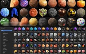 Blender预设-335种玻璃渐变金属塑料岩石布料程序化材质贴图资产包
