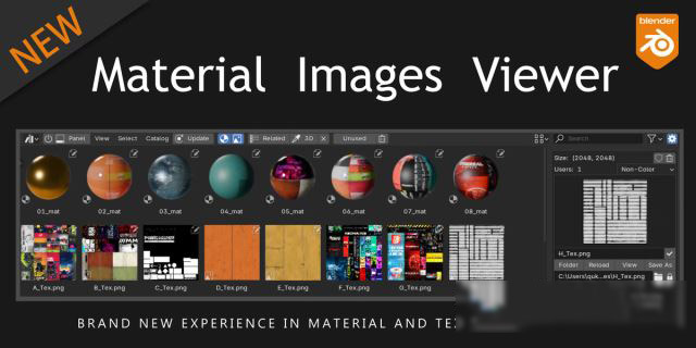 Blender插件下载-材质预览管理 Material Image Viewer v1.1.0