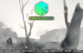 Blender烟雾雨雪灰尘蝴蝶昆虫树叶粒子模拟插件下载 Particles Box V1.0.0
