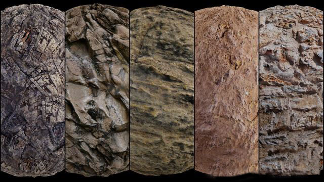 100组石头纹理贴图素材 Artstation – 100 Rock Texture