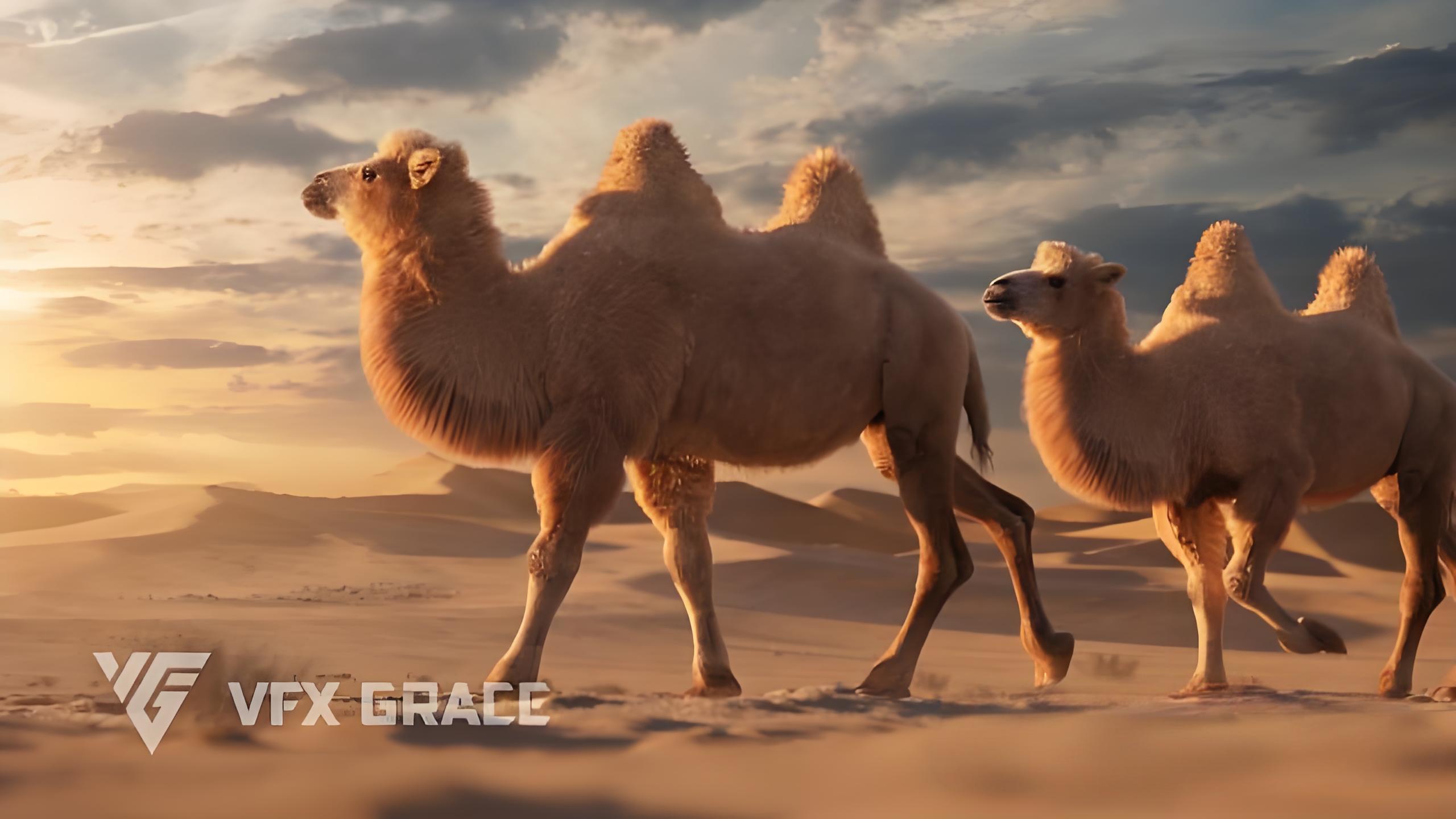 骆驼3D模型 VFX Grace – Bactrian Camel Animated (Blender/OBJ格式)