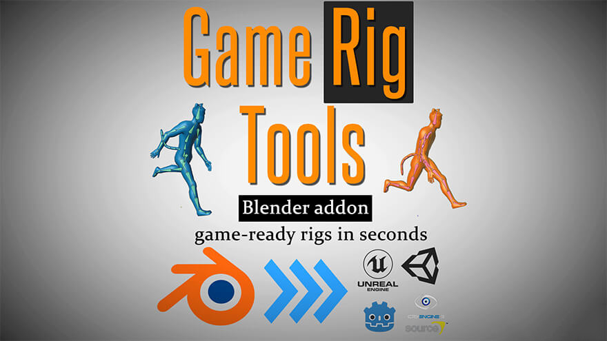 Blender人物角色绑定导出插件 Game Rig Tools V4.1.0 + 使用教程