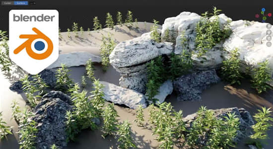 Blender插件-自然环境植物石头预设 BagaPie Modifier Assets V10.4.16+预设库