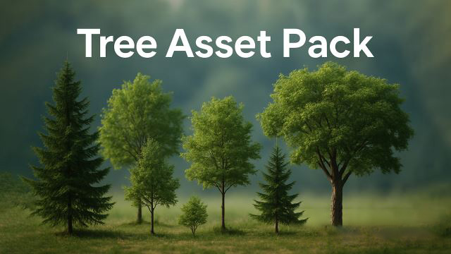 Blender自然环境植物大型树木3D模型资产 Large Tree Asset Pack
