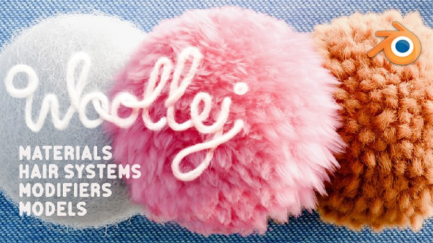 Blender毛茸茸毛发资产预设插件 Woolly Tools and Shaders V2.0.5