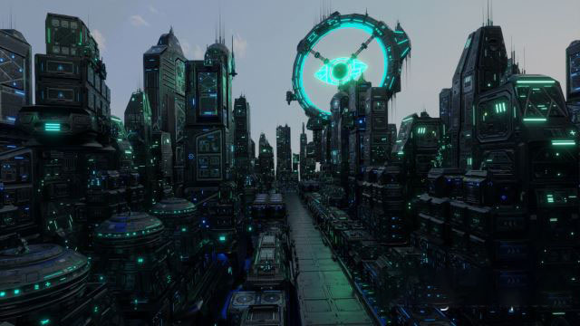 Blender未来科幻城市场景3D模型 Future Tech Megacity