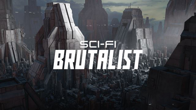 Blender未来科幻堡垒建筑3D模型 Sci-Fi Brutalist