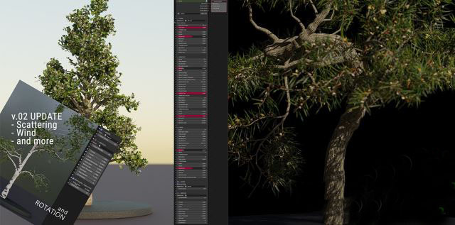 Blender几何节点树木生成器资产预设 Albero V.02 – Geometry Nodes-Powered Tree Generator