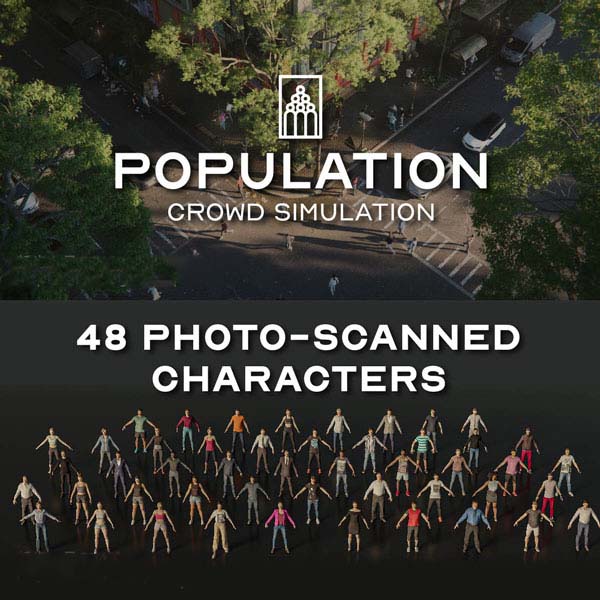 Blender插件|人群集群模拟插件 Population v1.1.2 – Human Crowd Simulation