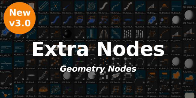 Blender运动图形视觉特效几何节点资产预设包 Extra Nodes For Geometry Nodes V3.0 + 视频教程