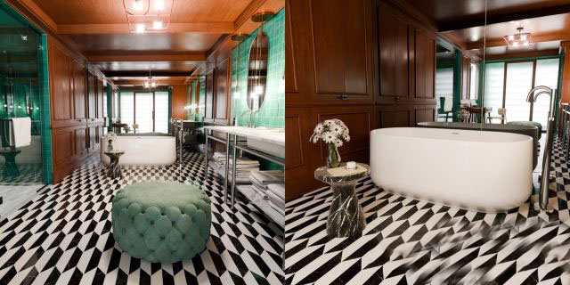 Blender豪华复古酒店浴室场景资产3D模型 Luxury Vintage Hotel Bathroom