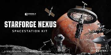 Blender科幻太空站飞船3D模型 Starforge Nexus – Spacestation Kitbash Greeble Assets