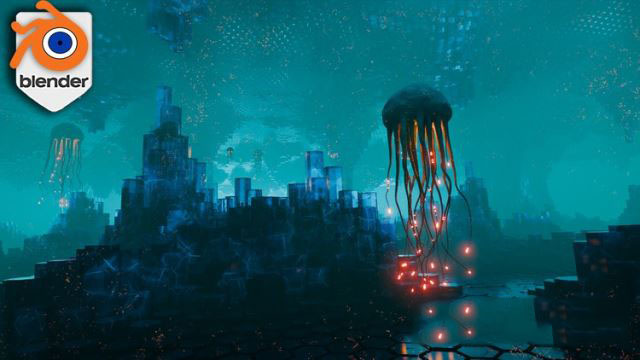 Blender几何节点外星地形制作教程 Udemy – Blender Geometry Nodes – Alien Worlds, Tentacles & Terrain