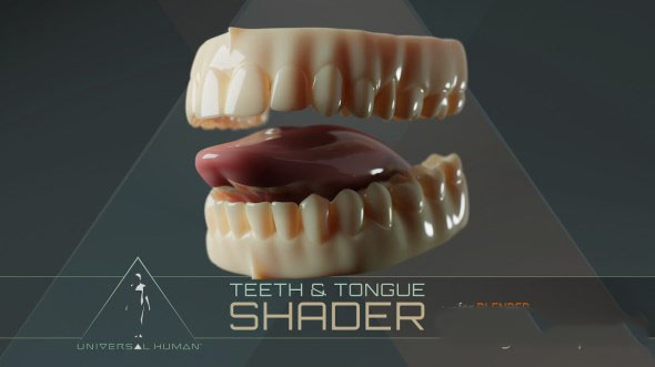 Blender牙齿舌头着色器节点预设 Universal Human Teeth & Tongue Shader