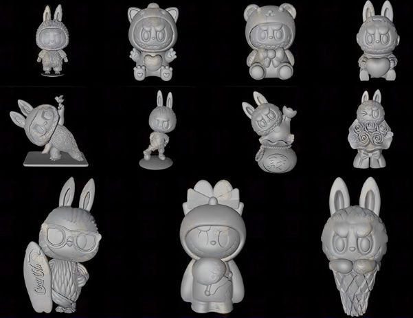 拉布布STL文件OBJ雕刻三维立体图纸3D打印模型素材资源11款