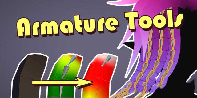 Blender骨骼权重生成编辑插件 Armature Tools V5.2.7 + V4.4.2