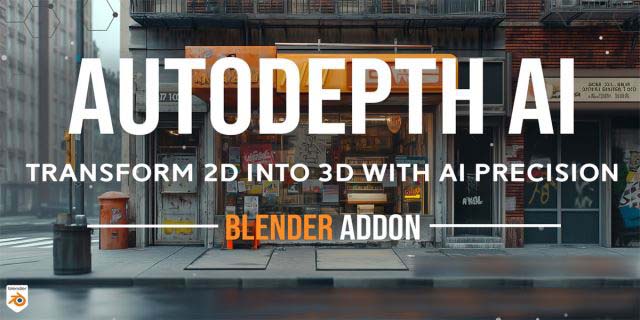 Blender AI智能图片生成生三维模型插件 AutoDepth AI V1.1.3