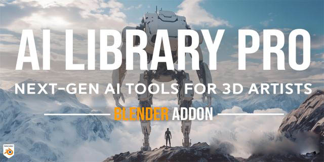 Blender智能AI根据文字描述生成3D模型插件 Blender Ai Library Pro V1.2.0