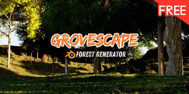 Blender树木植物生成器资产预设 Grovescape – Forest Generator For Blender