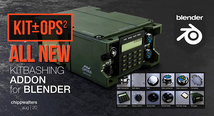 Blender硬面模型预设插件 Kit Ops 2 Pro: Asset / Kitbashing Addon v2.26.4 – Sherlock Edition