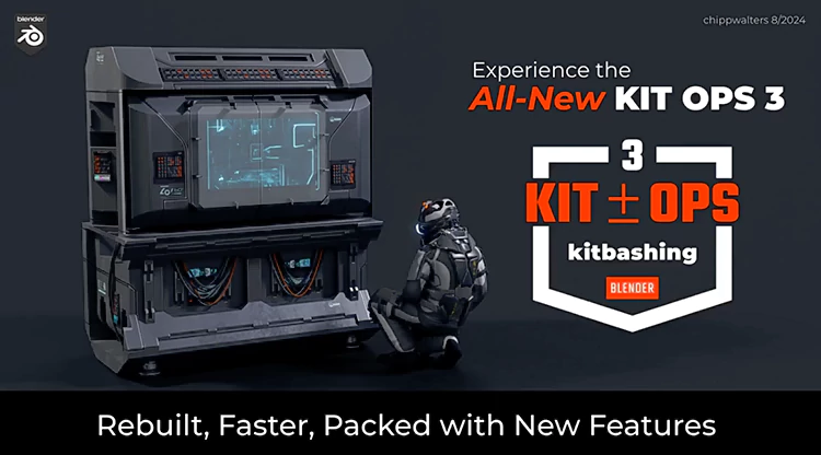 Blender插件|硬表面建模贴花材质资产库 Kit Ops 3 Pro v3.022