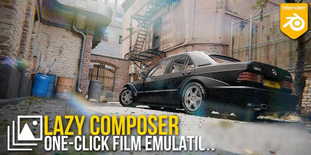 Blender渲染后期合成调节插件 Lazy Composer V1.0 – One-Click Film Emulation Addon
