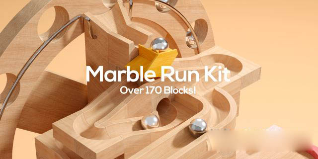 Blender弹珠轨道资产预设 Marble Run Kit V3.3