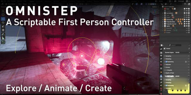 Blender第一人称视角移动交互插件 OmniStep V1.1.0