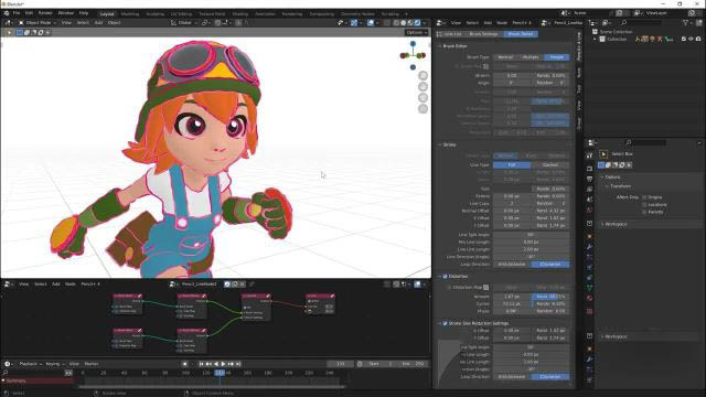 Blender卡通材质三渲二渲染插件 PSOFT Pencil+ 4 Line for Blender Win破解版 + Render App