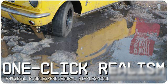 Blender真实路面水坑插件 Physical Puddles Pro V4.2