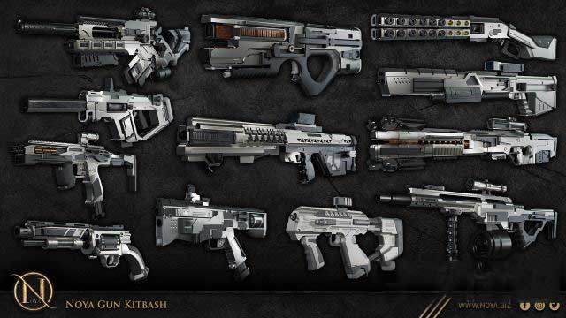Blender科幻武器3D模型资产 Artstation – Noya Gun Kitbash