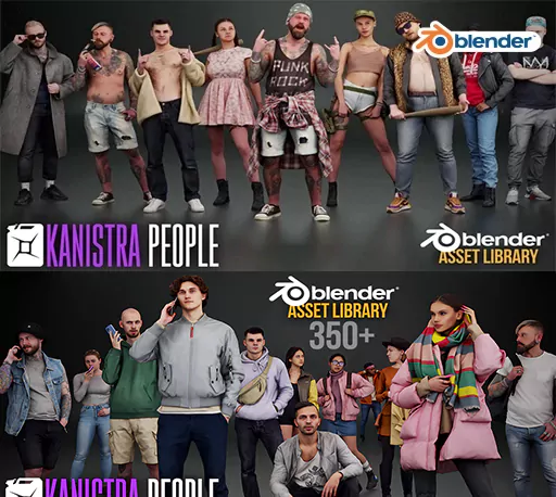 Blender高品质人物角色模型资产库 Kanistra People Asset Library