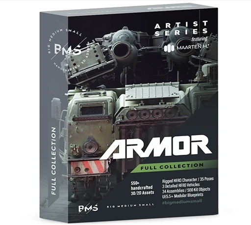Blender/Unreal/FBX/OBJ军事武装人物角色坦克车硬面3D资产模型 BigMediumSmall – Armor