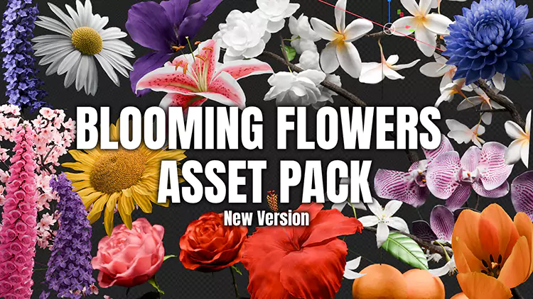 Blender花朵开花动画模型资产预设 Blooming Flowers V4.1