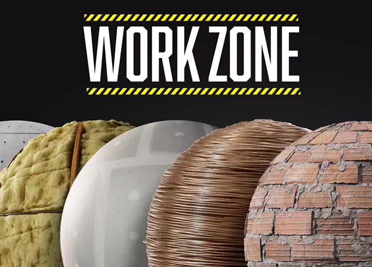 建筑施工场景PBR材质贴图素材包 KitBash3D – Work Zone