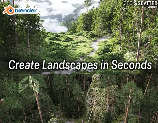 Blender植物树木模型资产预设 Dynamic Pine Biomes
