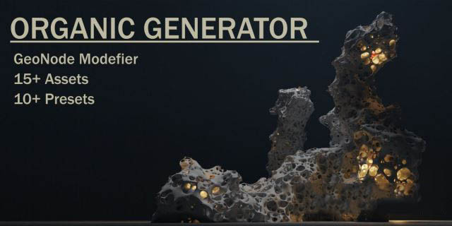Blender有机体模型资产生成器预设 Organic Generator V1.0 + 使用教程