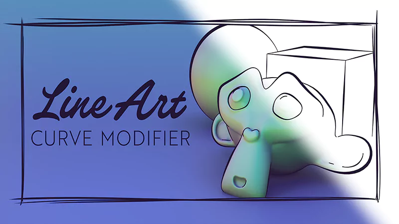 Blender艺术线条曲线修改器预设 Line Art Curve Modifier v1.1