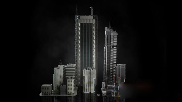 未来科幻城市建筑3D模型 KitBash3D – Mini Kit Neo City (Blender格式)