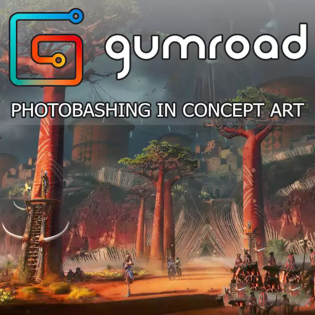 PS概念场景绘画合成教程 ArtStation – Photobashing in Concept Art with Jose Borges