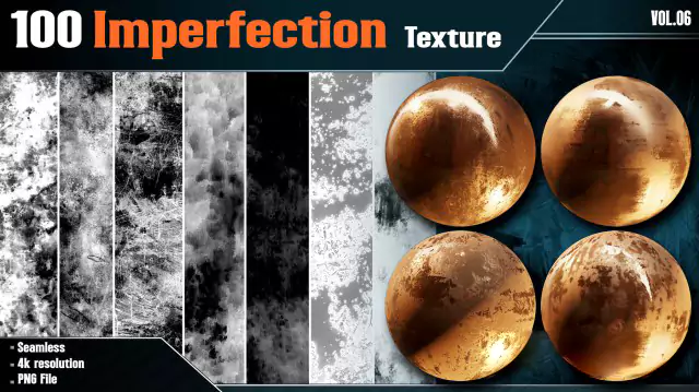 100组生锈污迹深度图片素材 Artstation – 100 Imperfection Texture Vol.06