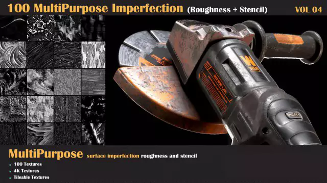100组破旧污迹划痕深度图片素材 Artstation – 100 MultiPurpose Imperfection VOL.04