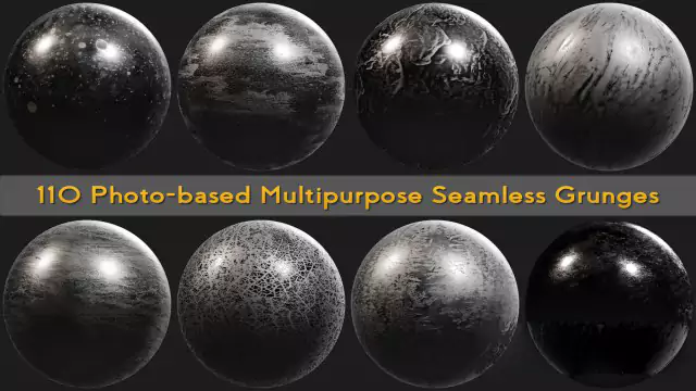 110组无缝循环污迹图片素材 Artstation – 110 Photo-based Multipurpose Seamless Grunges