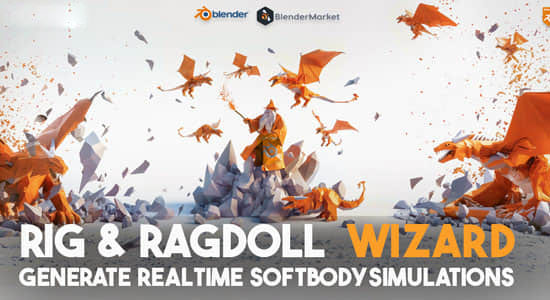人物角色模型骨骼自动绑定布偶生成器Blender插件 Auto Rig & Ragdoll Wizard v1.0.1