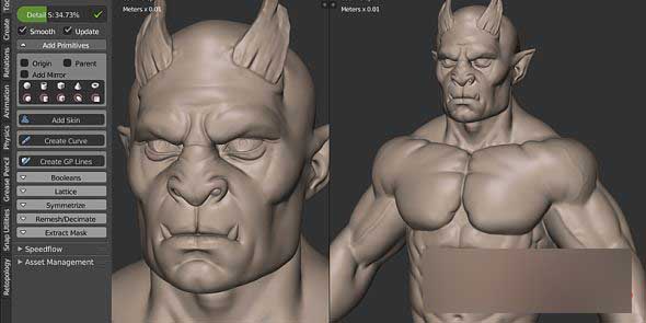 Blender模型雕刻建模插件 SpeedSculpt V0.3.4