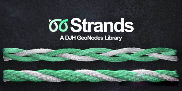 Blender绳子锁链模拟资产预设 DJH Strands – A Geonodes Library V5