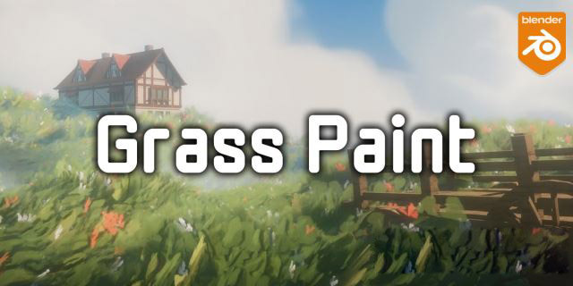 Blender卡通风格化草地资产预设 Stylized Animated Grass – Grass Paint V2.0
