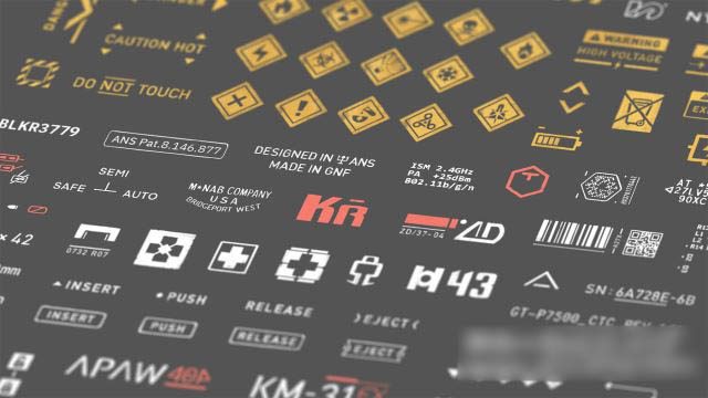 贴纸标签贴图素材 Artstation – Hand-drawn Decals Vol.1 – 3